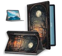 for Samsung Galaxy Tab S9 11" Tablet 2023 Case-PU Leather Folio Cover with Auto Sleep/Wake,Stand-Style Shockproof Protective Case for Galaxy Tab S9 FE,Dead Forest with Moon