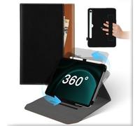 For Samsung Galaxy Tab S9 FE 10.9 Inch/S9 11 Inch/S8/S7 Case, Leather 360°Rotating and Detachable Stand Folio Cover with Pencil Holder & Pocket, Auto Wake/Sleep Flip Protective Tablet Case Black Brown