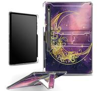 for Samsung Galaxy Tab S9 FE 5G 10.9" 2023 Case with S Pen Holder, Clear Military-Grade Corners Shock Absorbent Case with Built-in Kickstand Soft TPU Bumper, Moon Purple Sky