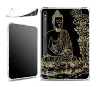 for Samsung Galaxy Tab S9 FE 5G 10.9" 2023 SM-X510 X516 X518 with S Pen Holder Case, Slim Soft Silicone Lightweight Clear Military-Grade Corners Shockproof Case, Buddha