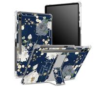 for Samsung Galaxy Tab S9 FE Plus 12.4 inch 2023 SM-X610/ X616B/ X618U Soft Case with S Pen Holder, Transparent Back with Bible Quotes Flowers, Corner Protection Cover with Hard Kickstand