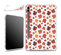 for Samsung Galaxy Tab S9 FE+ Plus 5G Tablet 12.4" 2023 with S Pen Holder Case, Slim Soft Silicone Lightweight Clear Military-Grade Corners Shockproof Case, Autumn Maples