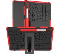 for Samsung Galaxy Tab S9 Plus / S9 FE PLUS (SM-X810/X816/X818) Shockproof Tablet Case, Hybrid [Tough] Rugged Armor Protective Cover, Tablet Case Cover with Built-in [Kickstand] - Red