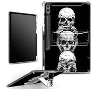 for Samsung Galaxy Tab S9 Ultra 14.6" 2023 Case with S Pen Holder, Clear Military-Grade Corners Shock Absorbent Case with Built-in Kickstand Soft TPU Bumper, Skulls Funny
