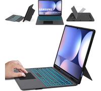 for Samsung Galaxy Tab S9 Ultra/S8 Ultra/S10 Ultra 14.6" Keyboard Case : 7 Color Backlit Detachable Keyboard Cover with Smart Touchpad - Auto Wake/Sleep Tablet Case with S-Pen Holder,Black