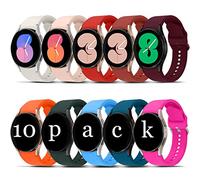 For Samsung Galaxy Watch 5 Band 40mm 44mm/Galaxy Watch 5 Pro Band 45mm/Galaxy Watch 4 Band 40mm 44mm/4 Classic Band 42mm 46mm, 20mm Sport Strap Women Men Slim Silicone Bracelet Wristband, 10 Pack-F