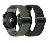 For Samsung Galaxy Watch 7/6/5/4/FE 40 mm 44 mm/Galaxy Watch 6/4 Classic Bracelet 47 mm 43 mm 46 mm 42 mm/Watch 5 Pro 45 mm, Braided Nylon Elastic Magnetic Watch Strap One Click Sport Loop Men Women