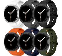 For Samsung Galaxy Watch 7/6/5/4/FE Strap 40 mm 44 mm/Galaxy Watch 6 Classic 47 mm Strap 43 mm/Watches 4 Classic 46 mm 42 mm/5 Pro 45 mm Women Men, Silicone Sport Band No Gap Replacement Strap