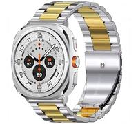 For Samsung Galaxy Watch 8 Classic Ultra 1/2 2024/2025 40 44 46 47mm Strap Replacement Metal Band Wrist Adjustable Stainless Steel WIth Tool (Silver / Gold, Samsung Galaxy Watch 8 Classic 46mm)