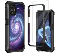 for Samsung-Galaxy XCover 7-Pro Case:for Samsung Galaxy XCover 6 Pro Case,with Tempered Glass Screen Protector,Shockproof Durable PC and TPU Bumper Raised Corner Edge Case,Spiral Galaxy Universe