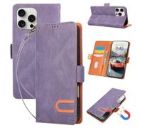 for Samsung Galaxy Z F0LD 5 Case, Flip Wallet Leather Phone Case with [3 Card Slots] [Kickstand] Magnetic Protective Shockproof Cover Phone Case - Purple
