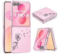 for Samsung Galaxy Z Flip 8 Case Clear, Crystal Transparent TPU Phone Case for Samsung Z Flip 8, Slim Shockproof Protective Cover with Cute Pattern, Anti-Yellowing Wireless Charging Compatible (A)