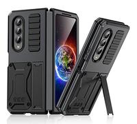 for Samsung Galaxy Z Fold 4 5G Case,Life Waterproof Shockproof Hard Case Aluminum Metal Gorilla Glass Military Heavy Duty Sturdy Protector Cover for Samsung Galaxy Z Fold 4 5G,with Kickstand (Black)