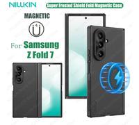 For Samsung Galaxy Z Fold 7 MagSafe Case NILLKIN Frosted Shield Fold Magnetic Case Shockproof Folding Cover For Samsung Z Fold7 Black (No magnets)