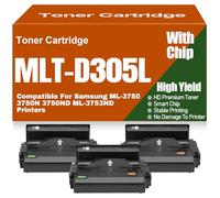For Samsung ML-3750 3750N 3750ND ML-3753ND Toner Cartridges High Yield MLT-D305L MLT-D305S Toner High Capacity for Samsung ML-3750 3750N 3750ND ML-3753ND Printers,MLT D305S-3PC
