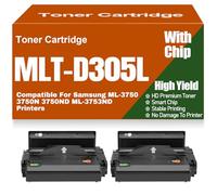 For Samsung ML-3750 3750N 3750ND ML-3753ND Toner Cartridges High Yield MLT-D305L MLT-D305S Toner High Capacity for Samsung ML-3750 3750N 3750ND ML-3753ND Printers,MLT D305S-2PC