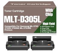 For Samsung MLT-D305L MLT-D305S Toner Cartridges High Yield for Samsung ML-3750 3750N 3750ND ML-3753ND Printers High Capacity Toner 15000 Pages,MLT D305S-2PC
