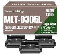 For Samsung MLT-D305L MLT-D305S Toner Cartridges High Yield for Samsung ML-3750 3750N 3750ND ML-3753ND Printers High Capacity Toner 15000 Pages,MLT D305S-3PC