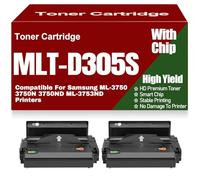 For Samsung MLT-D305S Toner Cartridge, Compatible MLT-D305L Black Toner Cartridges High Yield High Capacity for Samsung ML-3750 3750N 3750ND ML-3753ND Printers,MLT D305S-2PC