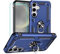for Samsung S25 Case with Screen Protector: Military Grade Protective Cases with Ring Holder Kickstand for - Samsung Galaxy S25 (Blue)