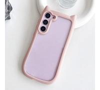For Samsung S25 Plus Transparent Cute 3D Cat Ear Case For Samsung Galaxy S25 S24 S23 Plus Hard PC Acrylic Clear Shockpoof Cover,Pink,For Samsung S25