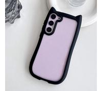 For Samsung S25 Plus Transparent Cute 3D Cat Ear Case For Samsung Galaxy S25 S24 S23 Plus Hard PC Acrylic Clear Shockpoof Cover,Black,For Samsung S23 Plus