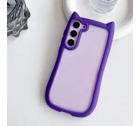 For Samsung S25 Plus Transparent Cute 3D Cat Ear Case For Samsung Galaxy S25 S24 S23 Plus Hard PC Acrylic Clear Shockpoof Cover,Purple,for Samsung S24