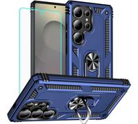 for Samsung S25 Ultra Case, S25 Ultra Case with Screen Protector: Military Grade Protective Cases with Ring for- Samsung Galaxy S25 Ultra (Blue)