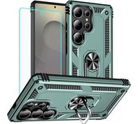 for Samsung S25 Ultra Case, S25 Ultra Case with Screen Protector: Military Grade Protective Cases with Ring for- Samsung Galaxy S25 Ultra (Dark Green)