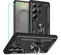 for Samsung S25 Ultra Case, S25 Ultra Case with Screen Protector: Military Grade Protective Cases with Ring for- Samsung Galaxy S25 Ultra (Black)