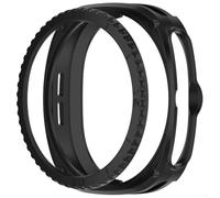 For Samsung Watch8 Classic 47mm For TPU Hollow Armor Case with Scale Ring Cover for Enhanced Device Protection (Black (defined))