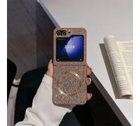 for Samsung Z Flip 5 6 7 Case for Samsung Galaxy Z Flip 3 4 7 Flip5 Zflip 6 Luxury Glitter Hard Pc Antiknock Cover(For Samsung Z Flip 6/Gold)