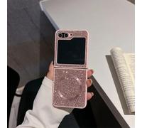 for Samsung Z Flip 5 6 7 Case for Samsung Galaxy Z Flip 3 4 7 Flip5 Zflip 6 Luxury Glitter Hard Pc Antiknock Cover(For Samsung Z Flip 5/Pink)