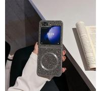 for Samsung Z Flip 5 6 7 Case for Samsung Galaxy Z Flip 3 4 7 Flip5 Zflip 6 Luxury Glitter Hard Pc Antiknock Cover(For Samsung Z Flip 7/Grey)