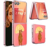 for Samsung Z Flip 7 Case Slim Case Crystal Clear for Samsung Galaxy Z Flip 7 5G Ultra Thin Soft TPU Z Flip 7 Phone Case Anti-Scratch Transparent Shockproof Protective Cover (Yellow bear)