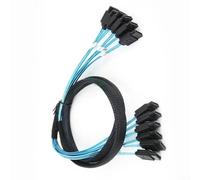 for SATA III Data Cable 0.5m Nylon for BRAIDED High-Speed 6Gbps Transfer Cord Internal HDD SSD Hot Swappable 7-Pin Connector Server Storage Expansion Black(7P-6S)
