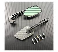 For Scooter E-Bike Black Carbon Blue Motorcycle Rearview Mirror Rotatable HD Vision Side Mirrors M8 M10 Handlebar End Mirror(2)