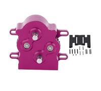 for SCX10, for RC Car Gearbox, Dual Outer Rotor Motor, Transmission Case Assembly with Skid Plate, 1/10 Scale Crawler (Purple)