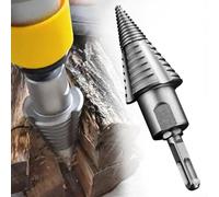 for SDS and Square Shank Firewood Drill Bit Wood Splitter for Electric Drill, High Carbon Steel Heavy Duty Screw Cone Driver for Pine, Spruce, and Oak Logs(Square Shank)