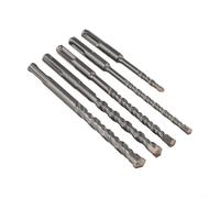 For SDS Plus Masonry Drill Bits Set, Carbide Tipped Concrete Bits for Brick Wall Stone, Double Auger Hammer Drills with Round Shank, 5pcs Assorted Sizes 6-12mm