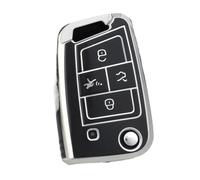 For Seat For Ateca For Leon 3 4 BTN TPU Car Flip Key Cover Case Fob Protector(4 BT Black sliver)
