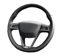 For Seat For Leon 5F For Mk3 For Ibiza 6J For Tarraco For Arona For Ateca For Alhambra Hand Sewing Leather Car Steering Wheel Cover Car Steering Wheel Protective Cove(Green)