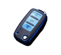 For Seat For Leon For Altea Leather TPU Car Key Case Cover(Blue)