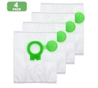 for Sebo Airbelt D2 Vacuum Cleaner Replacement Bags - 4-Layer Filtration Dust Bags with Filter Cap Compatible with D2 Total / D2 Storm / D2 T (10-Pack Non-Woven White)(4 Pack)