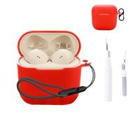 for Sennheiser Accentum Open Case Cover,NOUKAJU Earphone Protective Cover(with Carabiner + Lanyard + Cleaning Pen) Drop-Proof,Shock-Proof,Dust-Proof,Case for Sennheiser Accentum Open(Red)