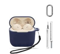 for Sennheiser Accentum Open Silicone Case Cover with Keychain Lanyard & Cleaner Kit, Shockproof/Waterproof/Dustproof, Scratch-Resistant, Chargeable Without Removal (Blue)