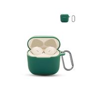 for Sennheiser ACCENTUM Open Wireless Earbuds,daunke Soft Silicone Protective Cover,Skin Case with Carabiner,Full Protection,Green