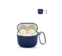 for Sennheiser ACCENTUM Open Wireless Earbuds,daunke Soft Silicone Protective Cover,Skin Case with Carabiner,Full Protection,Blue