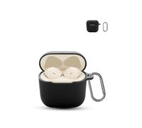 for Sennheiser ACCENTUM Open Wireless Earbuds,daunke Soft Silicone Protective Cover,Skin Case with Carabiner,Full Protection,Black