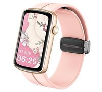 for SHANG WING LYNN2 Band,16mm Quick Release Soft Silicone Magnetic Buckle Sport Replacement Straps Compatible with SHANG WING LYNN2/BOCLOUD Watch 1.45"/MorePro HM08 /FITVII HM08,HM58 Watch (Pink)